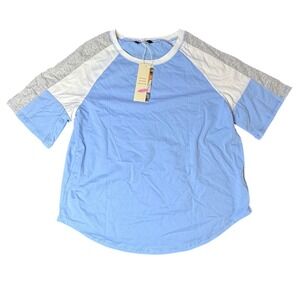 DOKOTOO Color Block‎ T-Shirt Raglan Short Sleeve Casual Top Size S